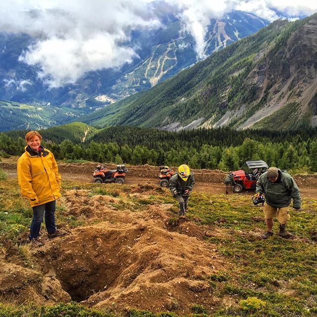 Today, on the full-day #ATV tour we examined some recent #Grizzly bear diggings high on #ParadiseRidge.