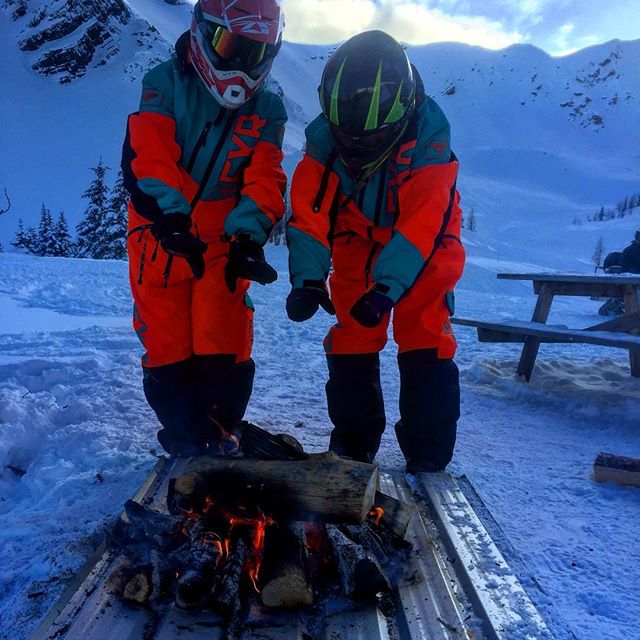 Cozying up to the open fire in Paradise Basin today.