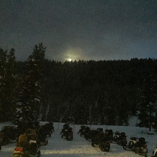 Moonset this morning over the Toby Creek Adventures base.