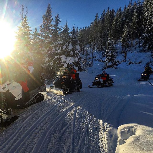 The end of another perfect #snowmobiling day at Toby Creek Adventures!