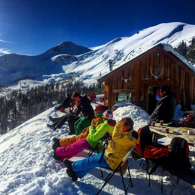 Soaking up the sun during lunch at Paradise Cabin today.

#snowmobiling #panoramabc #purecanada #tobycreekadventures #banff #canmore #canadianrockies #canada #canada150