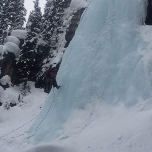 Ice climbers on the Smith Falls today.