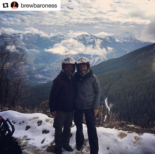 #Repost from @brewbaroness ・・・
My first ATV tour! Today we headed out with @tobycreekadv for a tour of the lovely mountains near Panorama (ski resort can be seen in the background). We were lucky with great weather and great views.