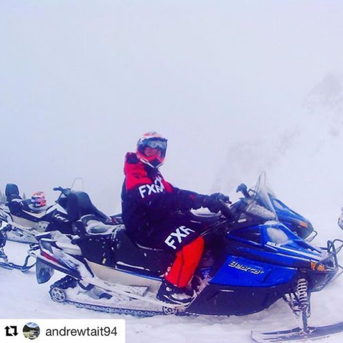 REPOST: @andrewtait94 ・・・ Another first today – snowmobiling at Toby …