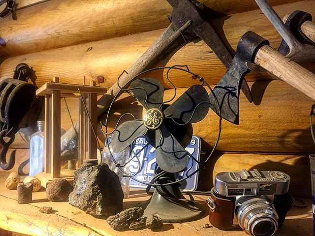 Old artifacts and ore samples from the #ParadiseMine on display in the #TobyCreekAdventures office.