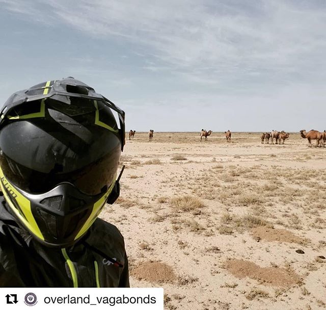 No this is not a scene from Star Wars!!
.
TCA guide Matt is currently on an amazing motorcycle adventure. Follow the journey on Instagram at @overland_vagabonds .
*******
.
 #Repost from @overland_vagabonds ・・・
Somewhere in the desert in Kazakhstan, riding our mules through the camels.

#ridersxeurasia #overlandvagabonds #Adv_riders #bigbore #klimlife #kimpex #icebreaker #tobycreekadventures #klr650