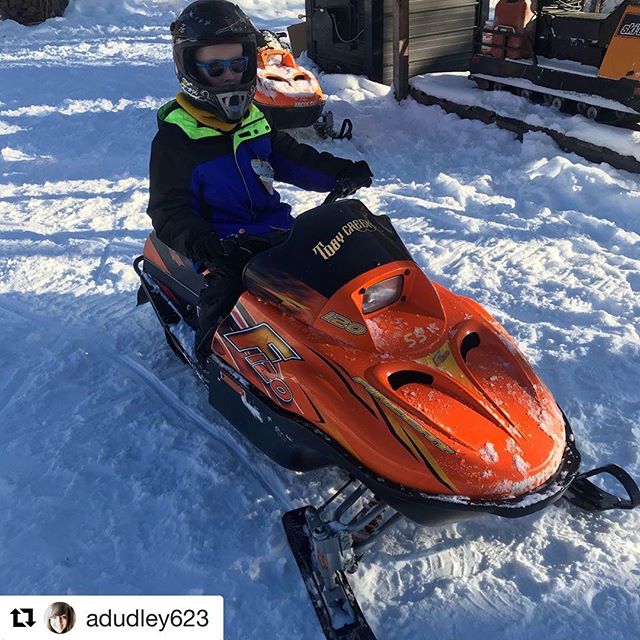 #Repost from @adudley623
・・・
Did some snowmobiling today. They even had a kid one for Carson. #tobycreekadventures  #snowmobiling