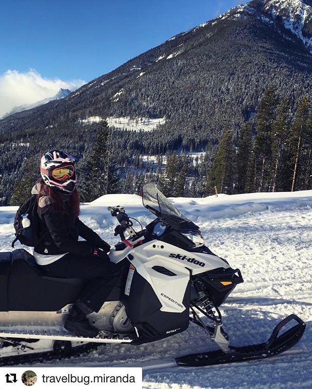 #Repost from @travelbug.miranda
・・・
Paradise at 8000ft.❄️ Seriously the name of this place is Paradise Basin???????????? #tobycreekadventures #snowmobile #dayinthesnow #mybanff #loveit #girlswhoshred #snowmobiling #snowmobiler #mytravelgram #adventure #canada #canadawinter