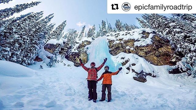 Happy #FamilyDayWeekend2019 ????
.
Join us for an afternoon trip to a frozen waterfall returning home as the sun is setting over the mountains. Departures Sat,Sun, Mon at 2:30pm
*************************
#Repost from @epicfamilyroadtrip
・・・
About halfway up the mountain we got off the snowmobiles then took a short walk off the trail to take a look at a completely frozen over waterfall. What a beautiful site this was! It was almost as if someone hit “pause” on a remote and the water stopped right where it was and if they clicked “play” the water would start gushing again. .

Make sure to catch all the excitement on this weeks video “Episode 90” dropping on YouTube Sunday morning. /// #EPICFamilyRoadTrip #WorkPlayCare #TobyCreekAdventures #PanoramaMountainResort #PureCanada #GoPro