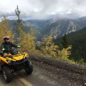 Riding up to mountain at Toby Creek Adventures