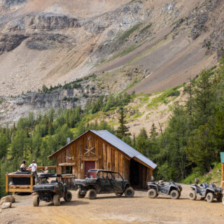 Paradise Cabin Toby Creek with Group on Deck + SXS & ATVs
