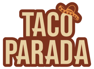 Taco Parada Logo with Mexican Hat on the letter O